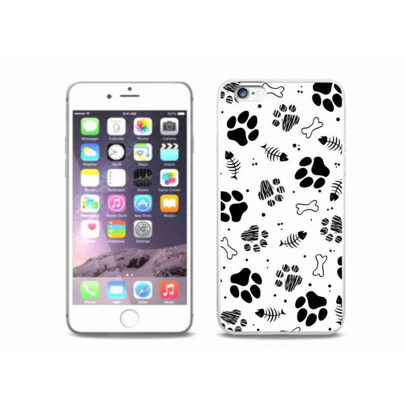 Gelový kryt mmCase na mobil iPhone 6/6S Plus - psí tlapky 1