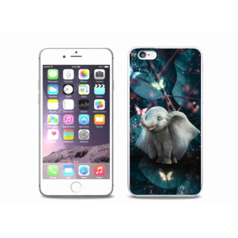 Gelový kryt mmCase na mobil iPhone 6/6S Plus - roztomilý slon