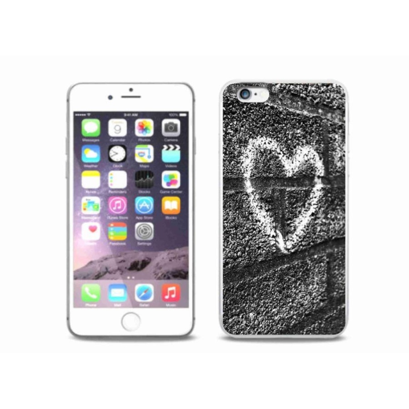 Gelový kryt mmCase na mobil iPhone 6/6S Plus - srdce na zdi