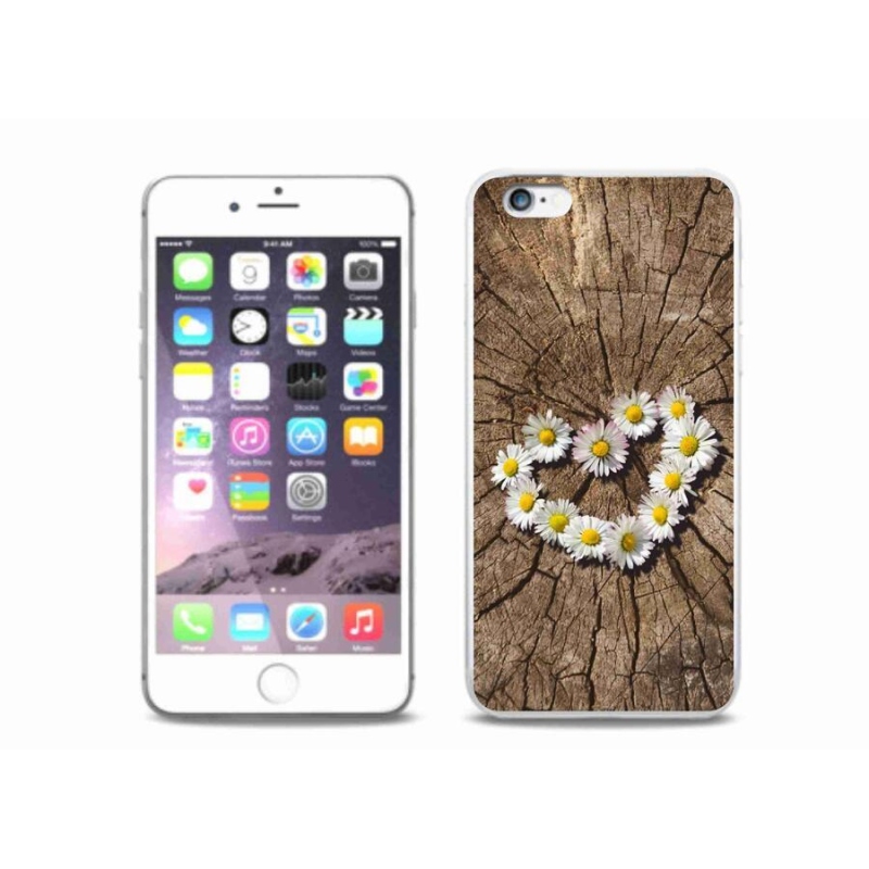 Gelový kryt mmCase na mobil iPhone 6/6S Plus - srdce z kopretin