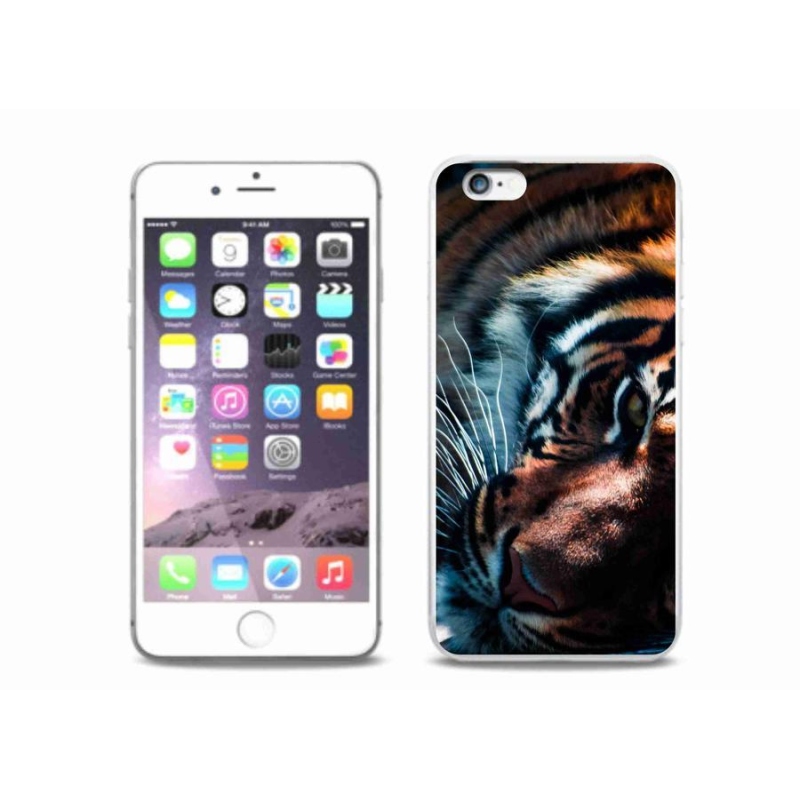 Gelový kryt mmCase na mobil iPhone 6/6S Plus - tygří pohled