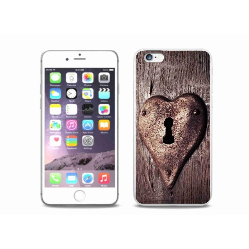 Gelový kryt mmCase na mobil iPhone 6/6S Plus - zámek ve tvaru srdce