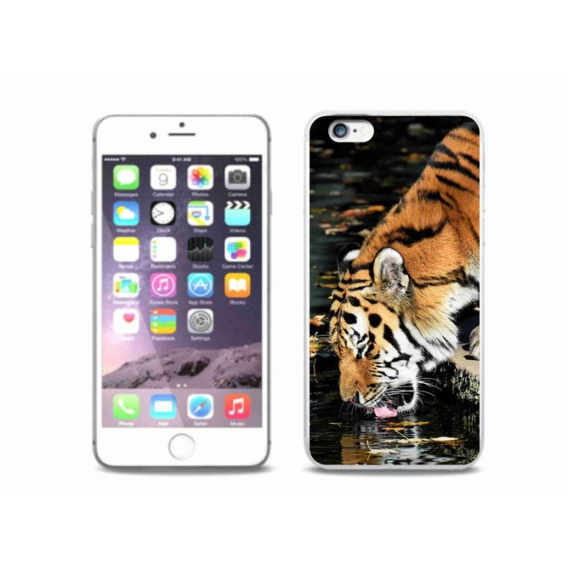 Gelový kryt mmCase na mobil iPhone 6/6S Plus - žíznivý tygr