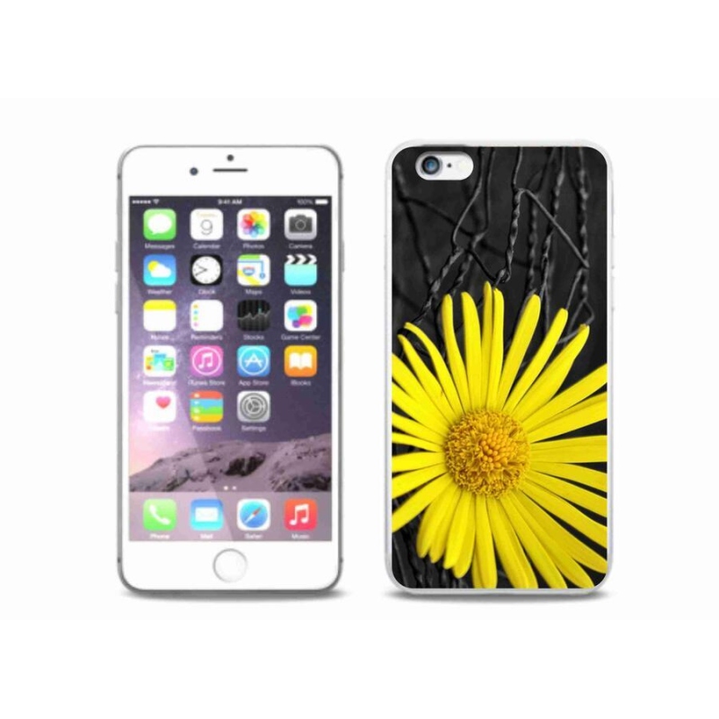 Gelový kryt mmCase na mobil iPhone 6/6S Plus - žlutá květina