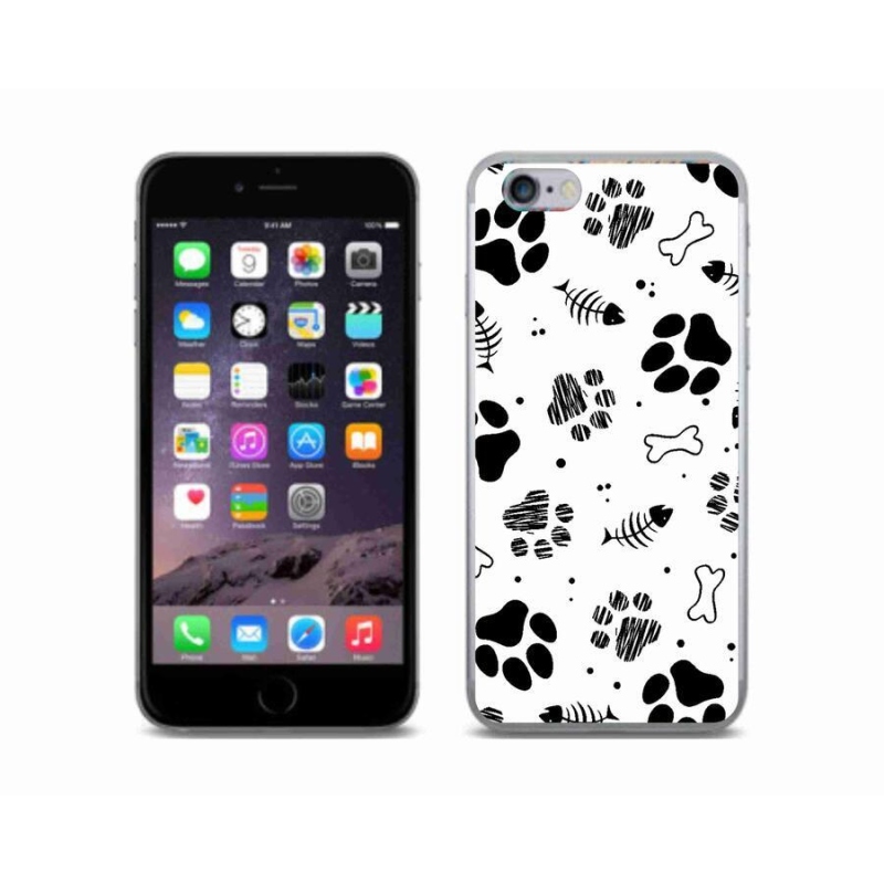 Gelový kryt mmCase na mobil iPhone 6/6S - psí tlapky 1