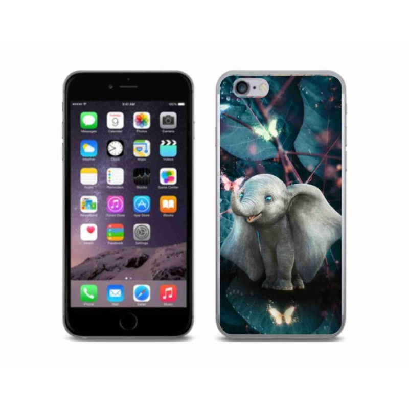 Gelový kryt mmCase na mobil iPhone 6/6S - roztomilý slon
