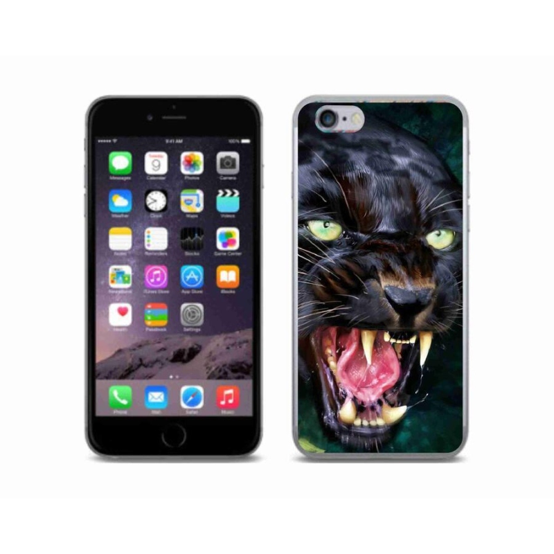Gelový kryt mmCase na mobil iPhone 6/6S - rozzuřený černý panter