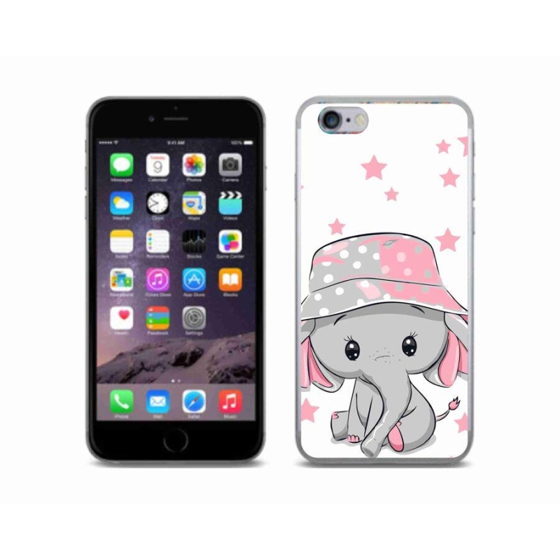 Gelový kryt mmCase na mobil iPhone 6/6S - růžový slon