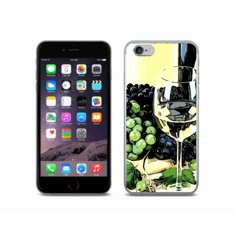 Gelový kryt mmCase na mobil iPhone 6/6S - sklenka vína