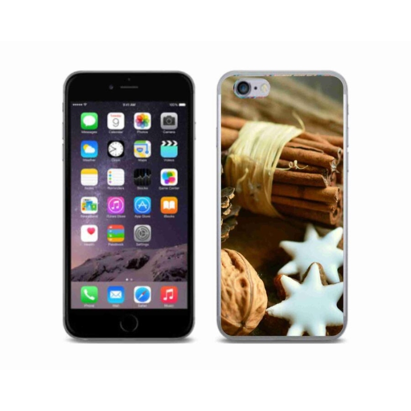 Gelový kryt mmCase na mobil iPhone 6/6S - skořice a perníčky