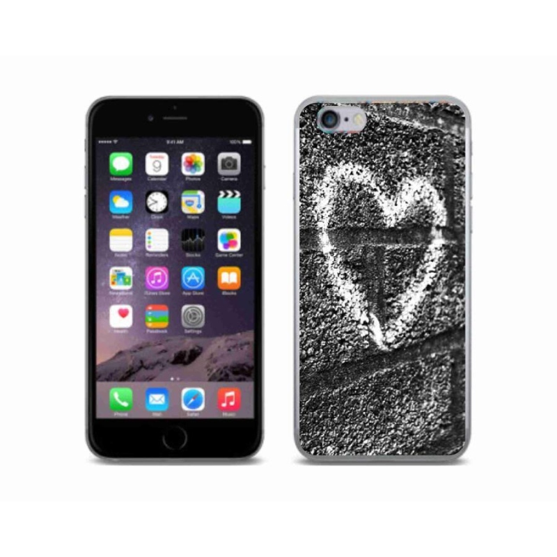 Gelový kryt mmCase na mobil iPhone 6/6S - srdce na zdi