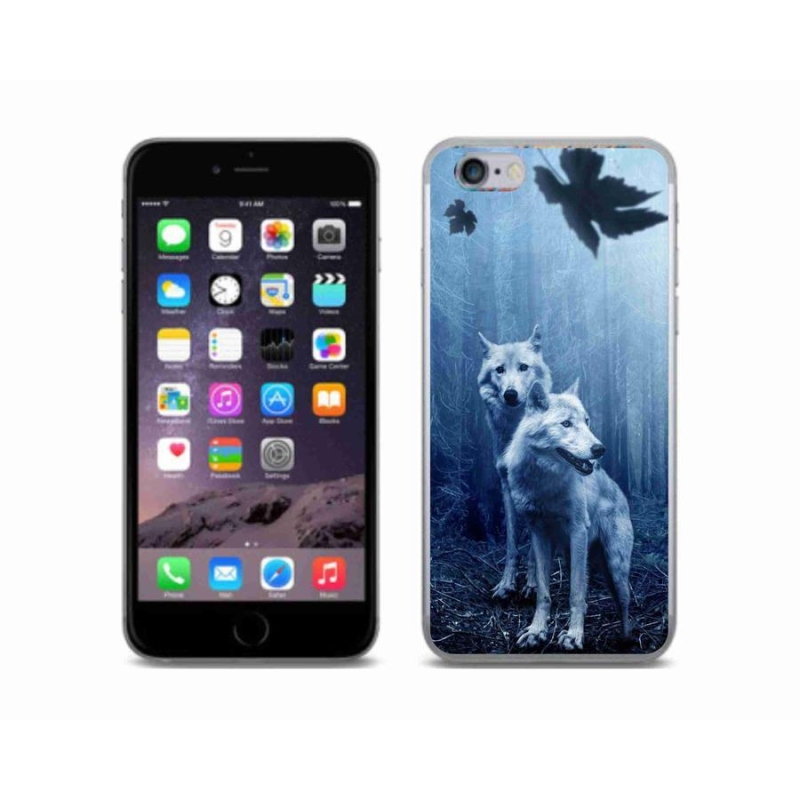 Gelový kryt mmCase na mobil iPhone 6/6S - vlci v lese