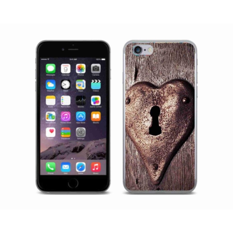 Gelový kryt mmCase na mobil iPhone 6/6S - zámek ve tvaru srdce