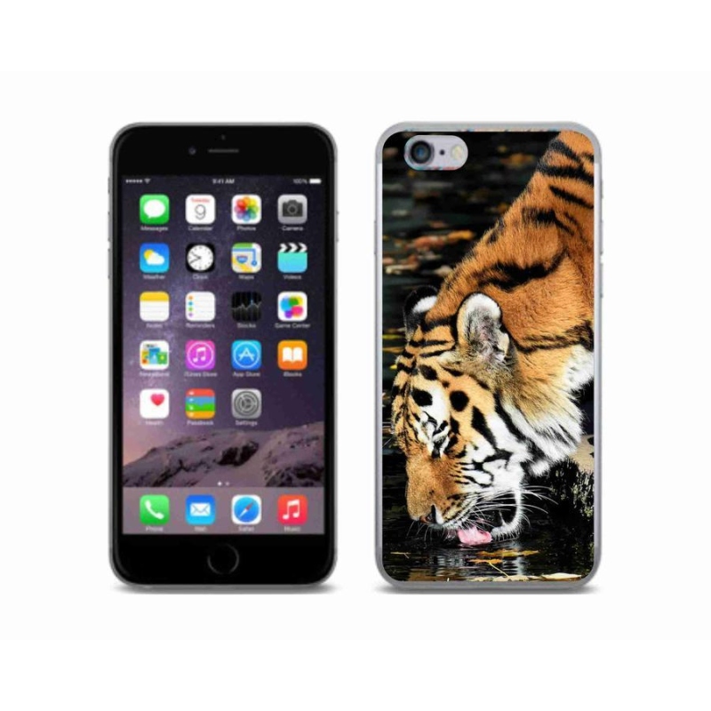 Gelový kryt mmCase na mobil iPhone 6/6S - žíznivý tygr