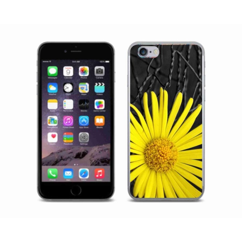 Gelový kryt mmCase na mobil iPhone 6/6S - žlutá květina