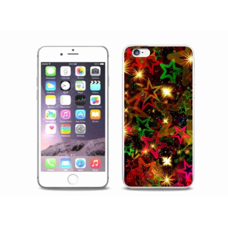 Gelový kryt mmCase na mobil iPhone 6 Plus/6S Plus - barevné hvězdičky