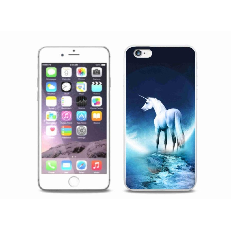 Gelový kryt mmCase na mobil iPhone 6 Plus/6S Plus - bílý jednorožec