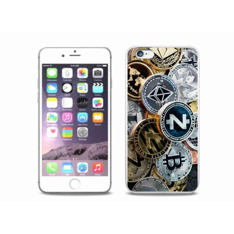 Gelový kryt mmCase na mobil iPhone 6 Plus/6S Plus - kryptoměny