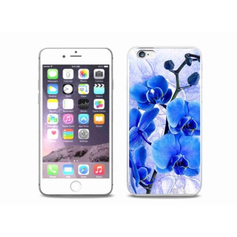 Gelový kryt mmCase na mobil iPhone 6 Plus/6S Plus - modré květy