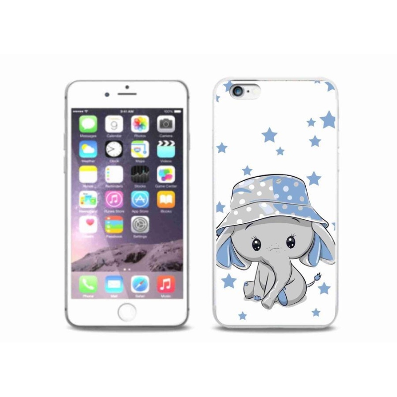 Gelový kryt mmCase na mobil iPhone 6 Plus/6S Plus - modrý slon