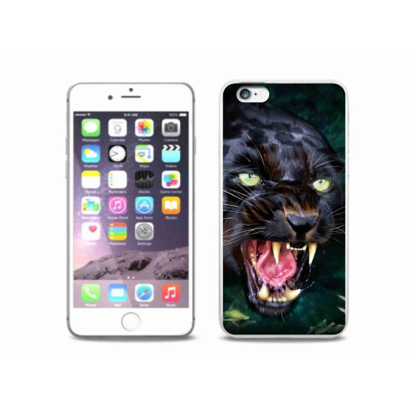 Gelový kryt mmCase na mobil iPhone 6 Plus/6S Plus - rozzuřený černý panter