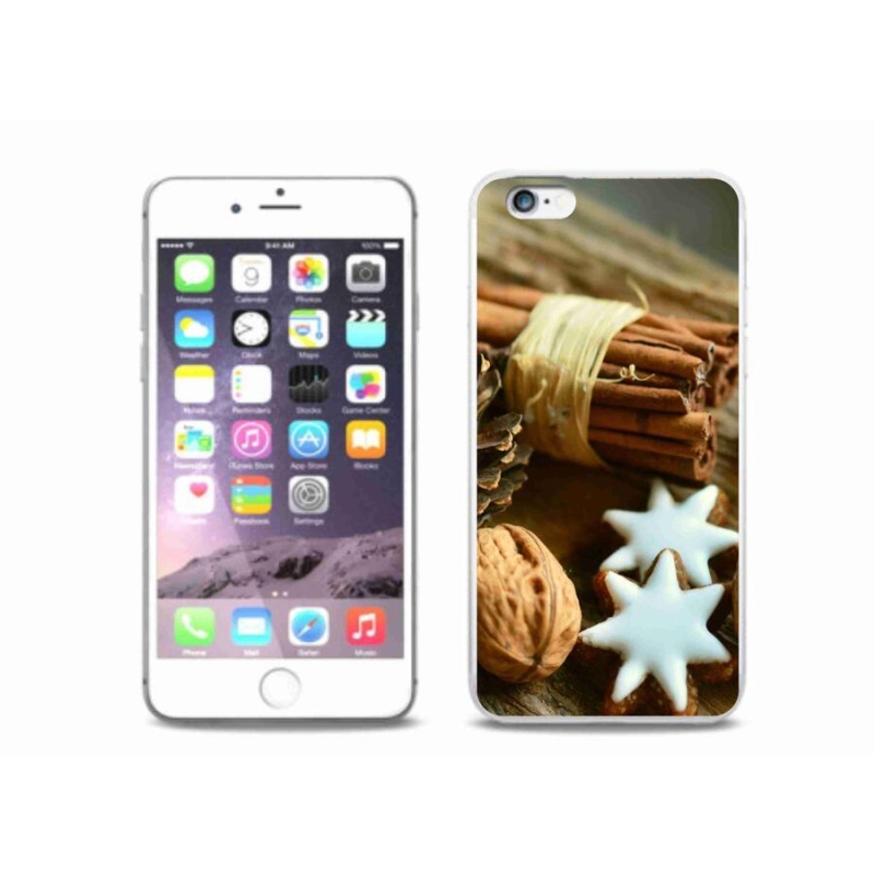 Gelový kryt mmCase na mobil iPhone 6 Plus/6S Plus - skořice a perníčky