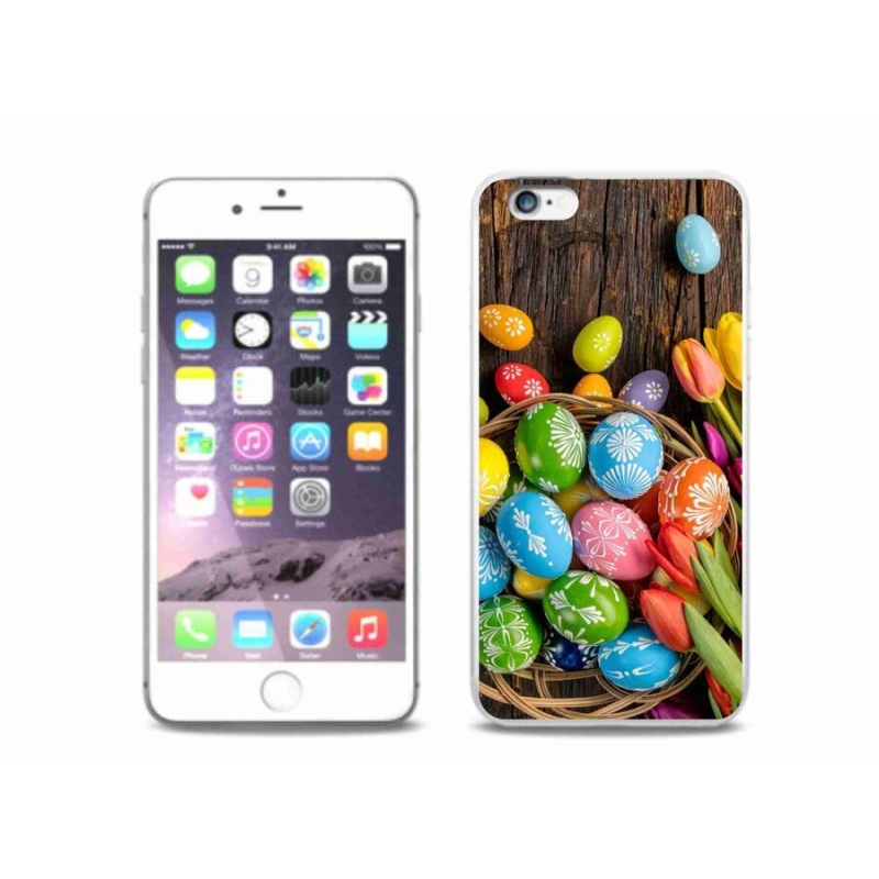 Gelový kryt mmCase na mobil iPhone 6 Plus/6S Plus - velikonoční vajíčka