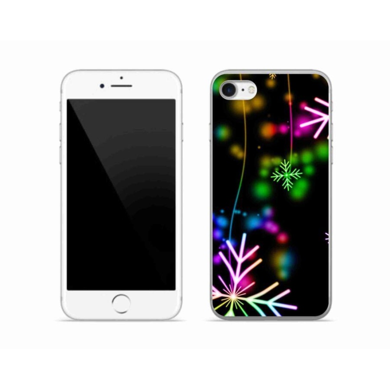 Gelový kryt mmCase na mobil iPhone 7 - barevné vločky