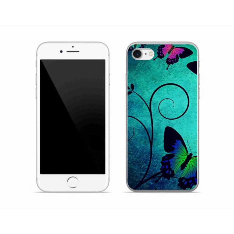 Gelový kryt mmCase na mobil iPhone 7 - barevní motýli