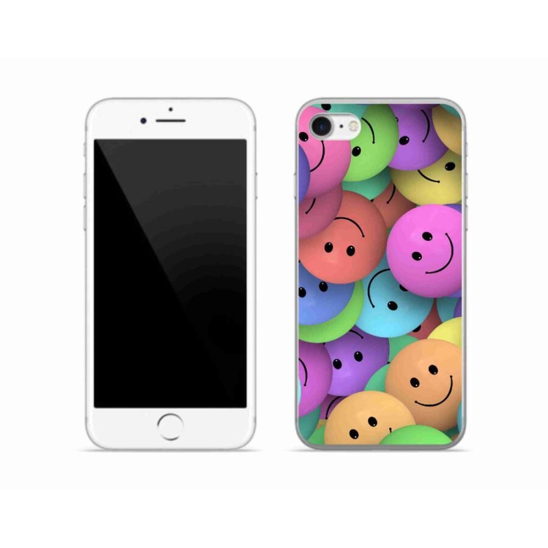 Gelový kryt mmCase na mobil iPhone 7 - barevní smajlíci