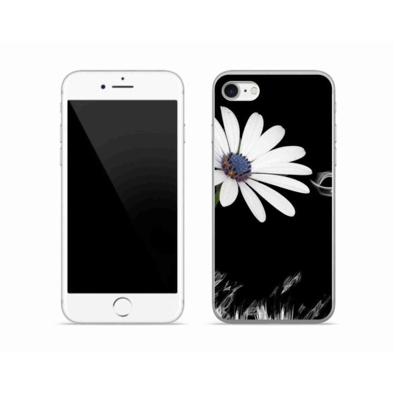 Gelový kryt mmCase na mobil iPhone 7 - bílá květina