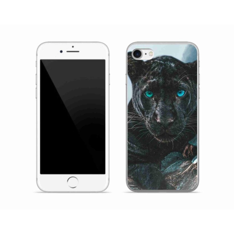 Gelový kryt mmCase na mobil iPhone 7 - černý panter