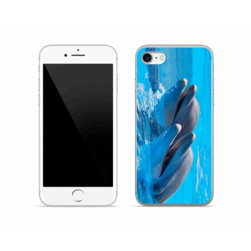 Gelový kryt mmCase na mobil iPhone 7 - delfíni