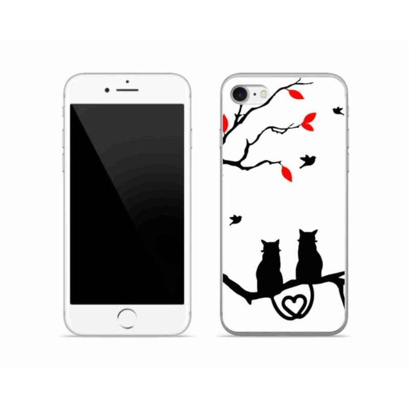 Gelový kryt mmCase na mobil iPhone 7 - kočičí láska