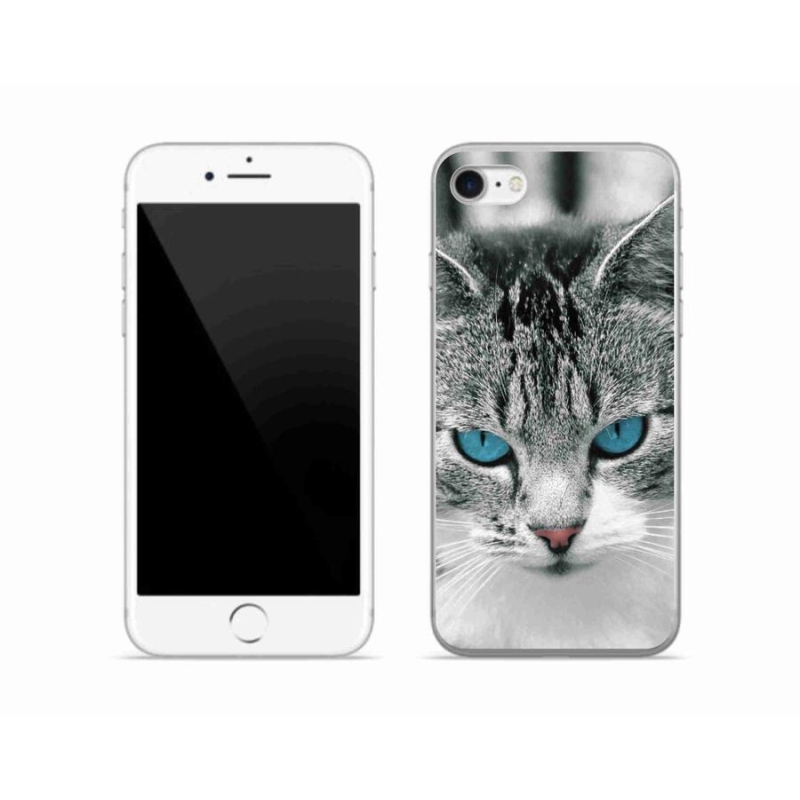 Gelový kryt mmCase na mobil iPhone 7 - kočičí pohled 1