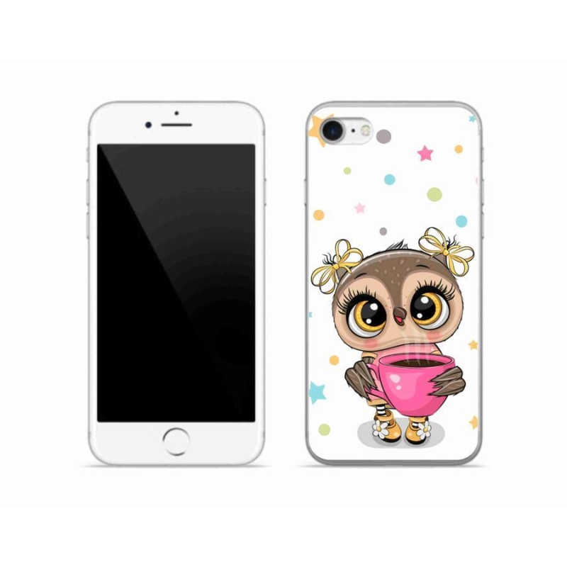 Gelový kryt mmCase na mobil iPhone 7 - kreslená sovička