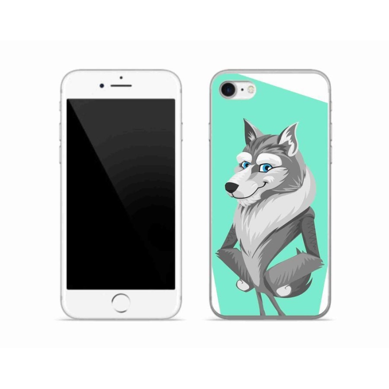 Gelový kryt mmCase na mobil iPhone 7 - kreslený vlk