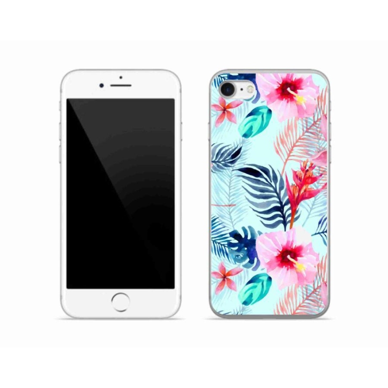 Gelový kryt mmCase na mobil iPhone 7 - květiny