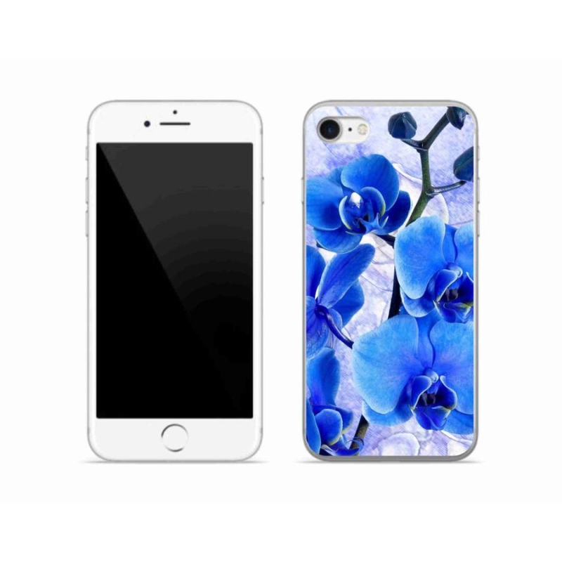 Gelový kryt mmCase na mobil iPhone 7 - modré květy