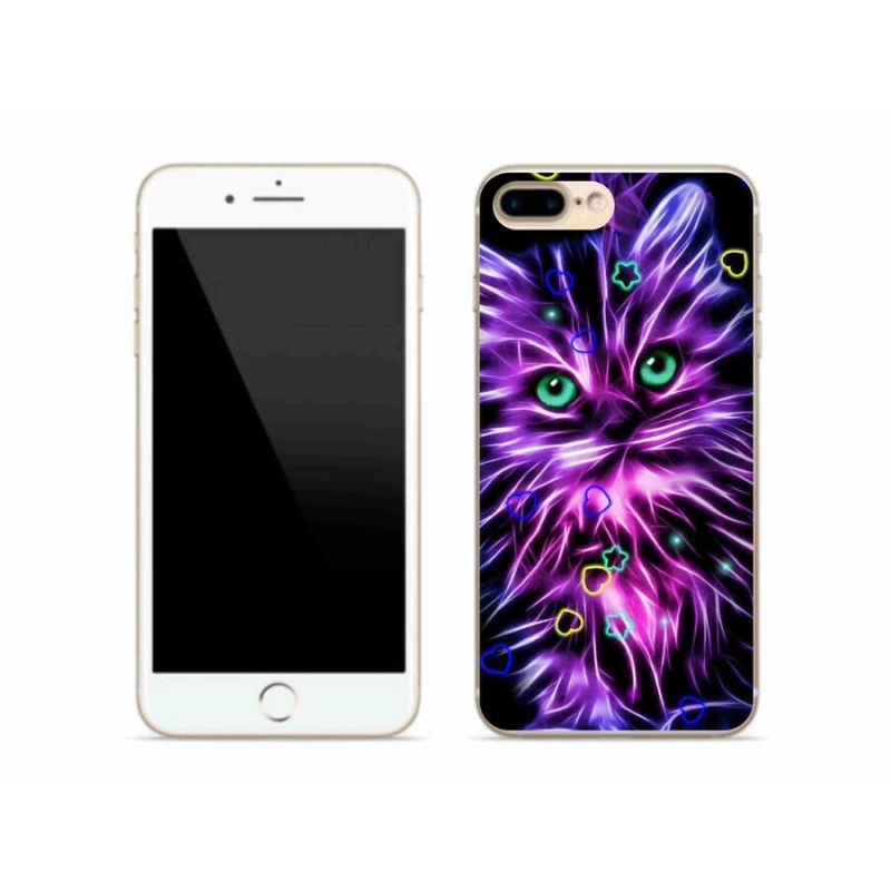 Gelový kryt mmCase na mobil iPhone 7 Plus - abstraktní kočka