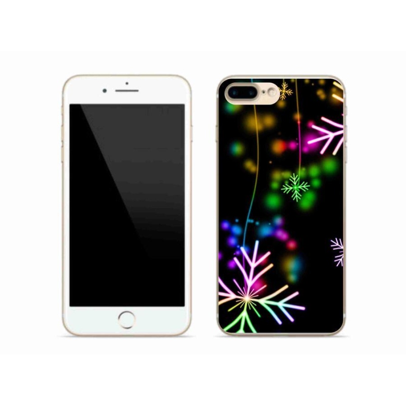 Gelový kryt mmCase na mobil iPhone 7 Plus - barevné vločky