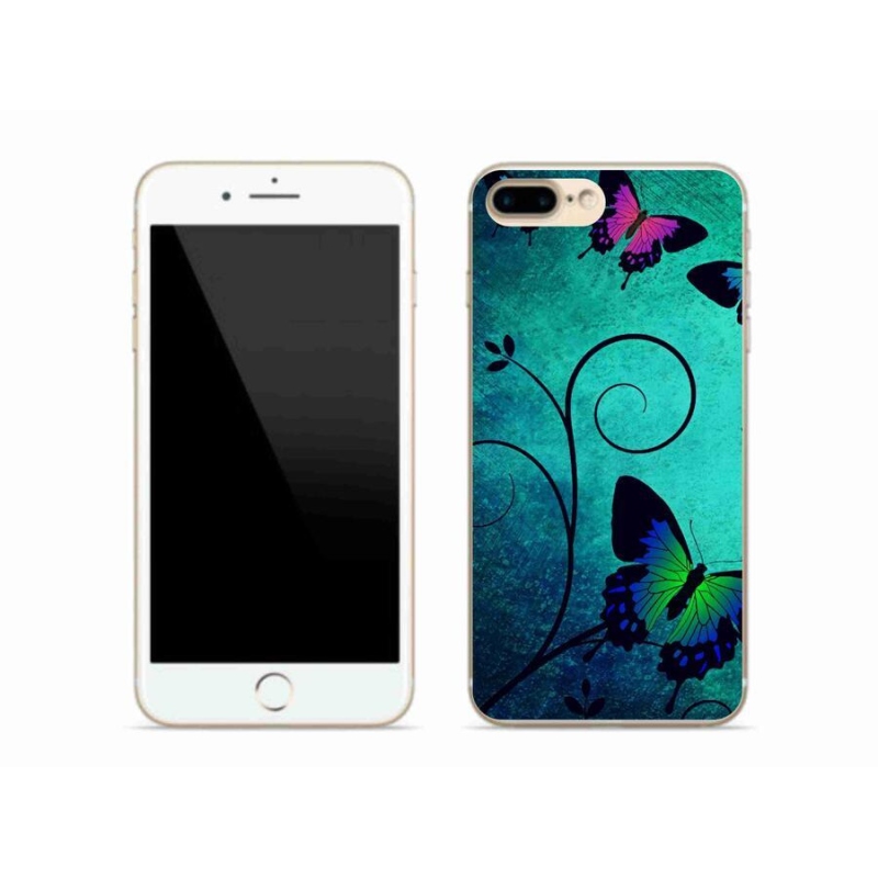 Gelový kryt mmCase na mobil iPhone 7 Plus - barevní motýli