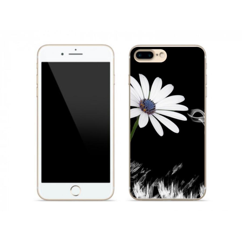 Gelový kryt mmCase na mobil iPhone 7 Plus - bílá květina
