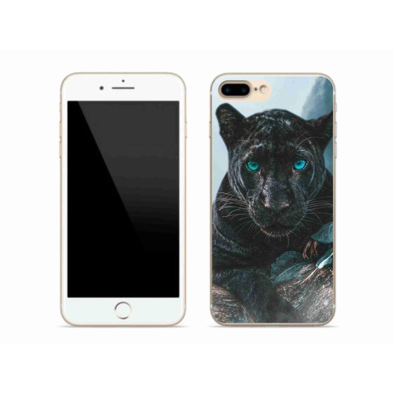 Gelový kryt mmCase na mobil iPhone 7 Plus - černý panter