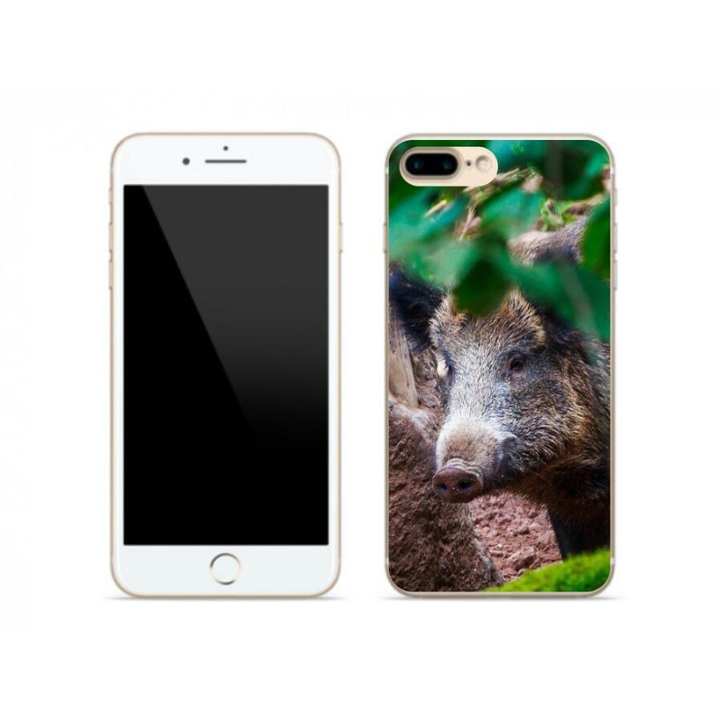 Gelový kryt mmCase na mobil iPhone 7 Plus - divoké prase
