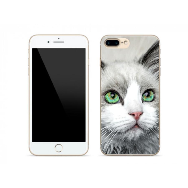 Gelový kryt mmCase na mobil iPhone 7 Plus - kočičí pohled