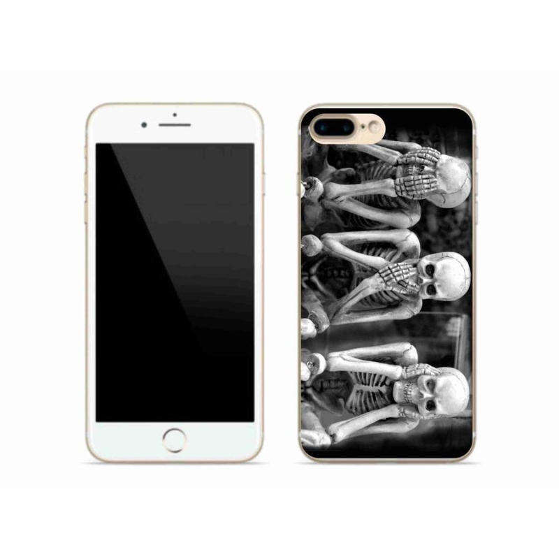 Gelový kryt mmCase na mobil iPhone 7 Plus - kostlivci