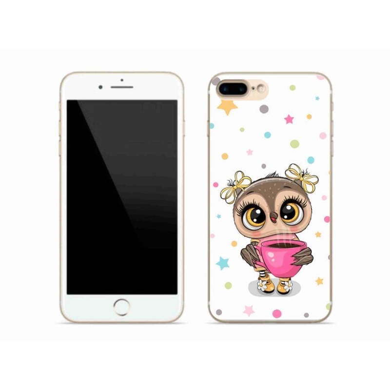 Gelový kryt mmCase na mobil iPhone 7 Plus - kreslená sovička