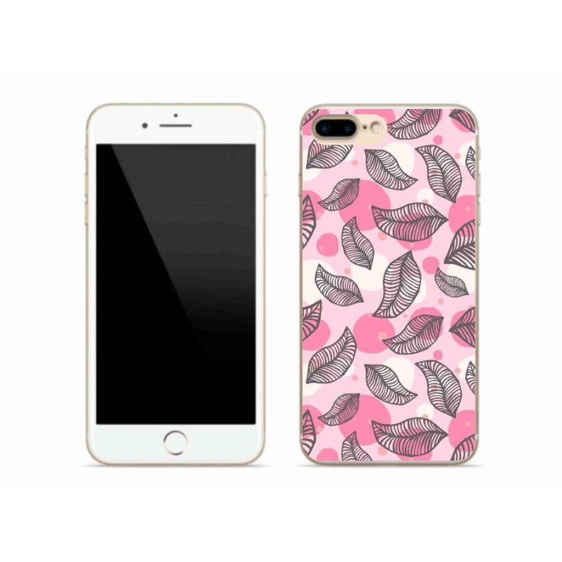 Gelový kryt mmCase na mobil iPhone 7 Plus - kreslené padající listy