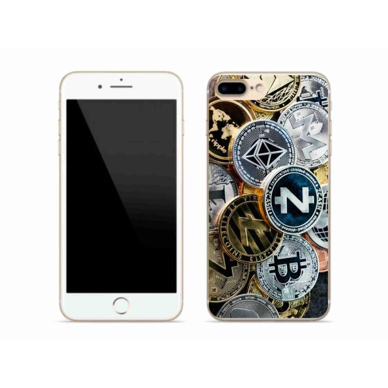 Gelový kryt mmCase na mobil iPhone 7 Plus - kryptoměny
